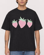 Mockup Boxy Heavyweight Tee Black male close-up 06