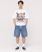 Mockup Boxy Heavyweight Tee White male full-body 13
