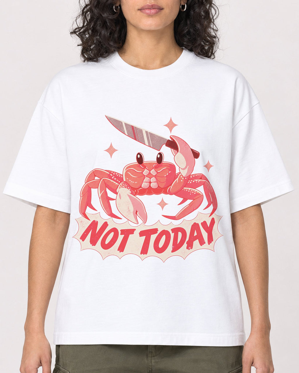 Mockup Boxy Heavyweight Tee White female close-up 27