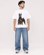 Mockup Boxy Heavyweight Tee White male full-body 02
