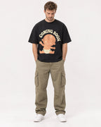 Mockup Boxy Heavyweight Tee Black male full-body 08
