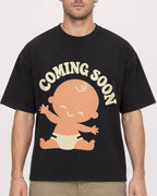 Mockup Boxy Heavyweight Tee Black male close-up 08