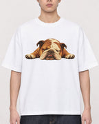 Mockup Boxy Heavyweight Tee White male close-up 01