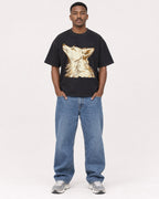 Mockup Boxy Heavyweight Tee Black male full-body 14