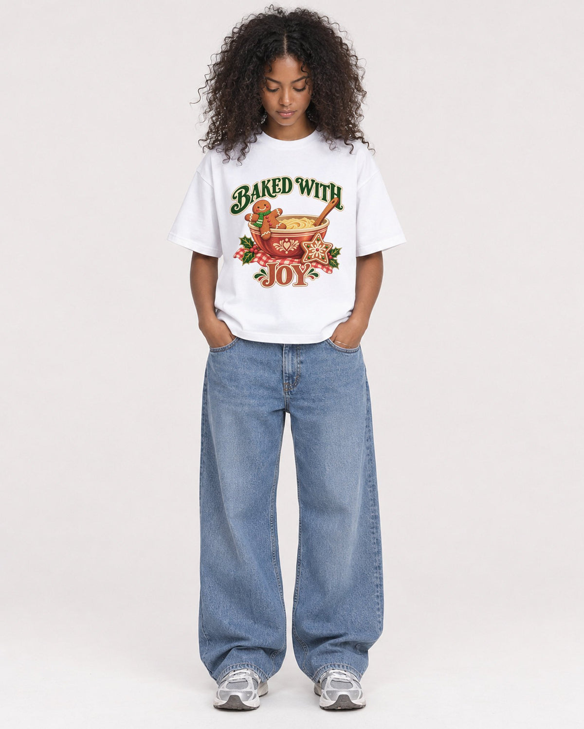 Mockup Boxy Heavyweight Tee White female full-body 05