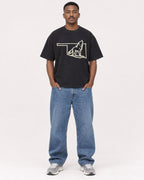 Mockup Boxy Heavyweight Tee Black male full-body 14