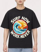 Mockup Boxy Heavyweight Tee Black male close-up 01