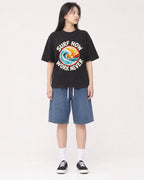 Mockup Boxy Heavyweight Tee Black female full-body 01