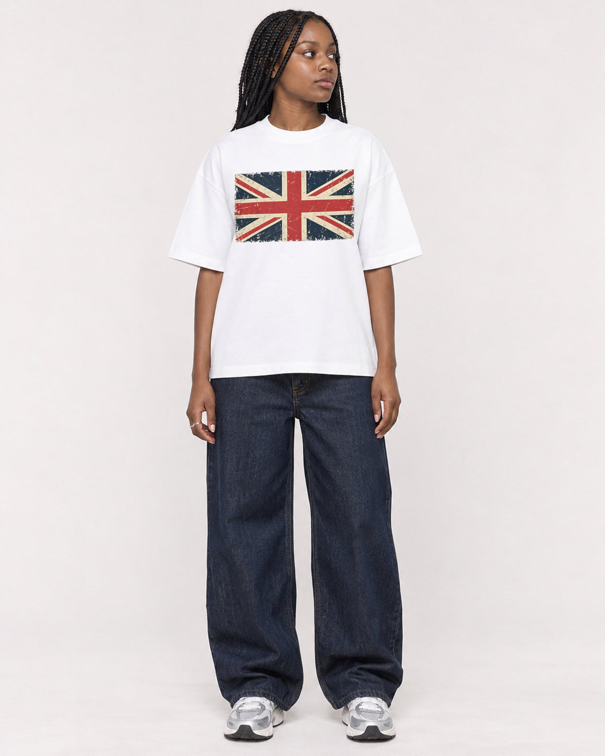 Mockup Boxy Heavyweight Tee White female full-body 04