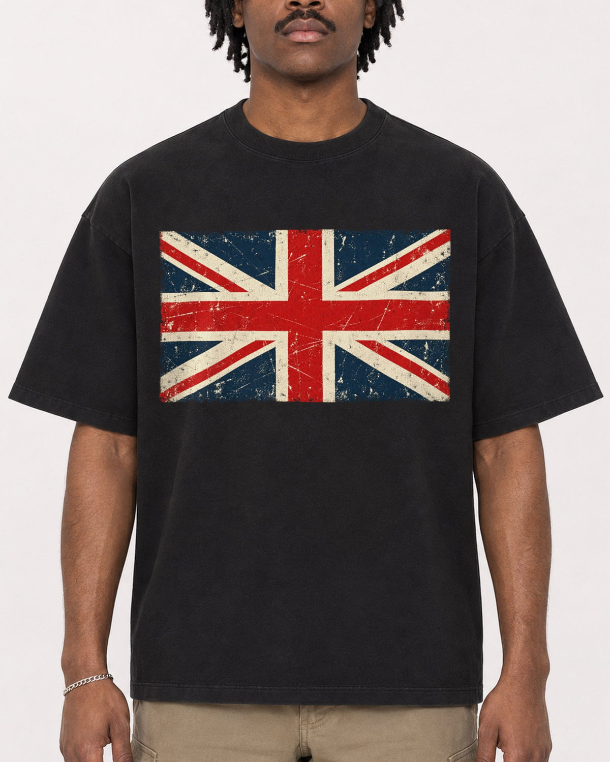 Mockup Boxy Heavyweight Tee Black male close-up 04