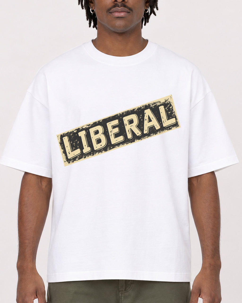 Mockup Boxy Heavyweight Tee White male close-up 04
