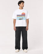 Mockup Boxy Heavyweight Tee White male full-body 10