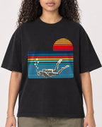 Mockup Boxy Heavyweight Tee Black female close-up 10