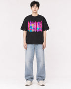 Mockup Boxy Heavyweight Tee Black male full-body 01