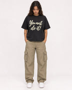 Mockup Boxy Heavyweight Tee Black female full-body 06