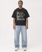 Mockup Boxy Heavyweight Tee Black male full-body 25