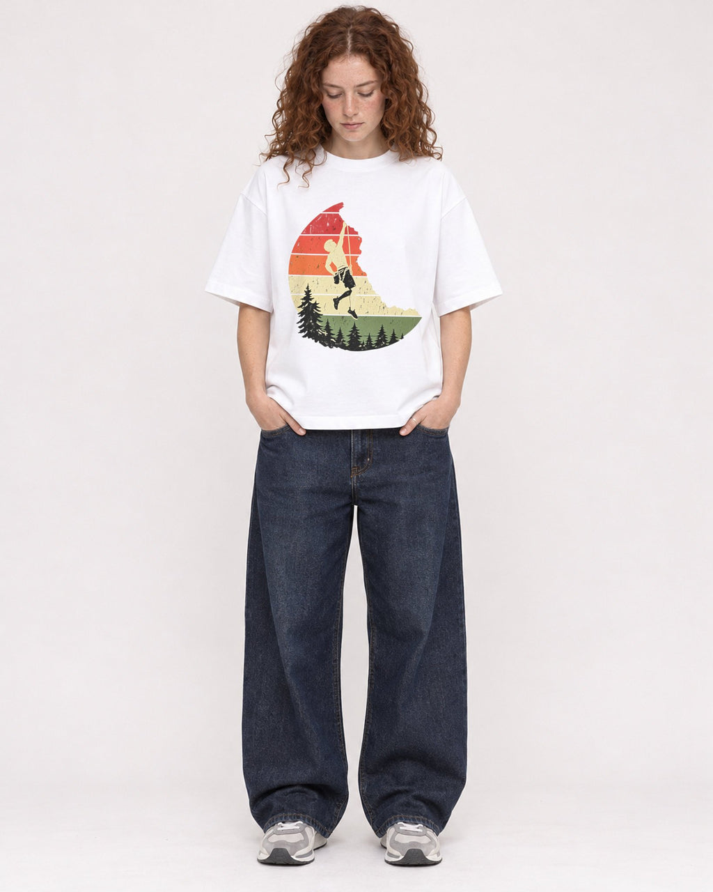 Mockup Boxy Heavyweight Tee White female full-body 09