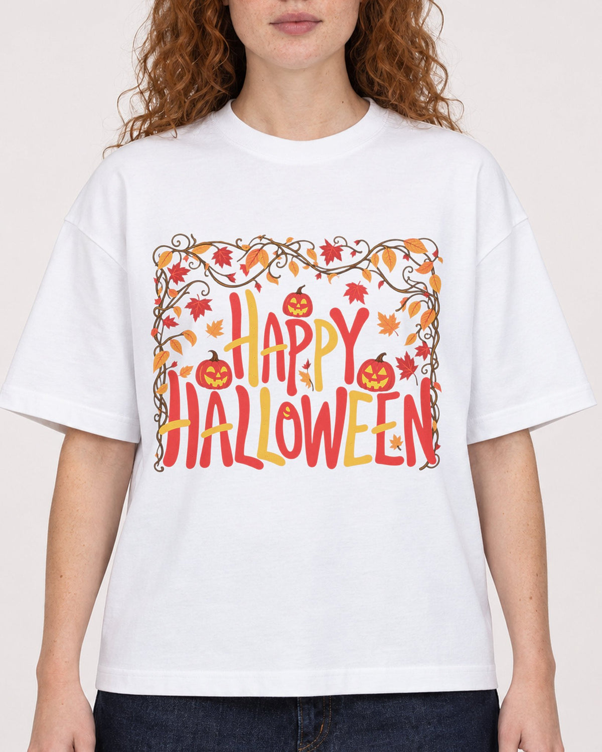 Mockup Boxy Heavyweight Tee White female close-up 09