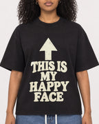 Mockup Boxy Heavyweight Tee Black female close-up 05