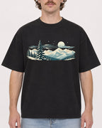 Mockup Boxy Heavyweight Tee Black male close-up 09