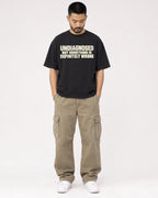 Mockup Boxy Heavyweight Tee Black male full-body 32