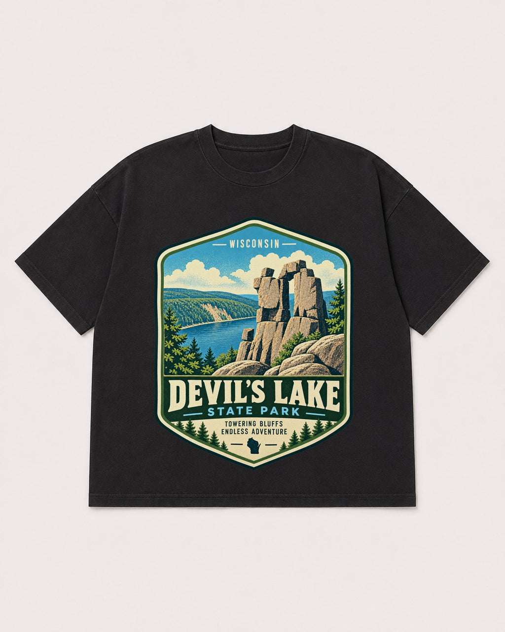 Mockup Boxy Heavyweight Tee Black product