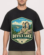 Mockup Boxy Heavyweight Tee Black male close-up 08