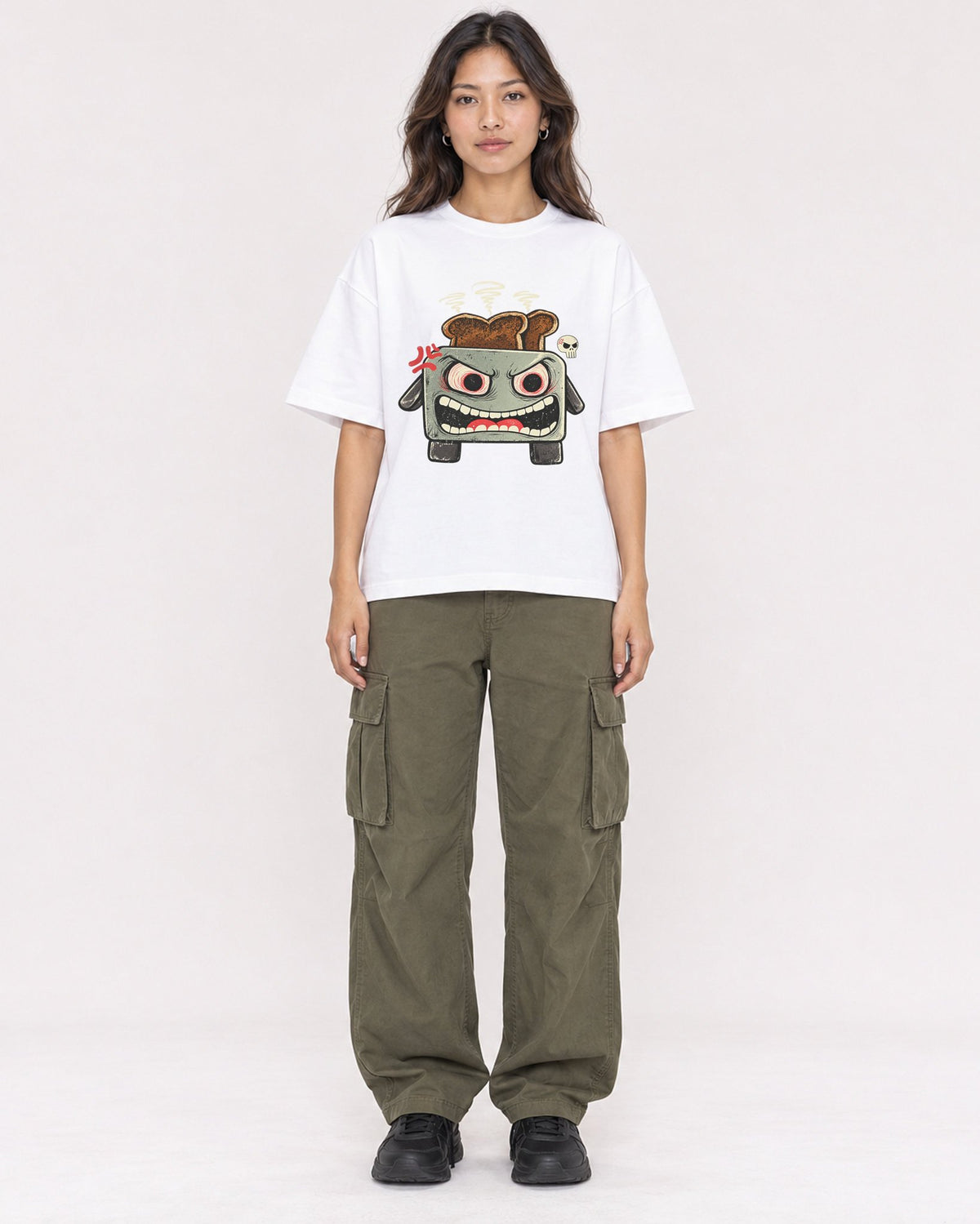 Mockup Boxy Heavyweight Tee White female full-body 02