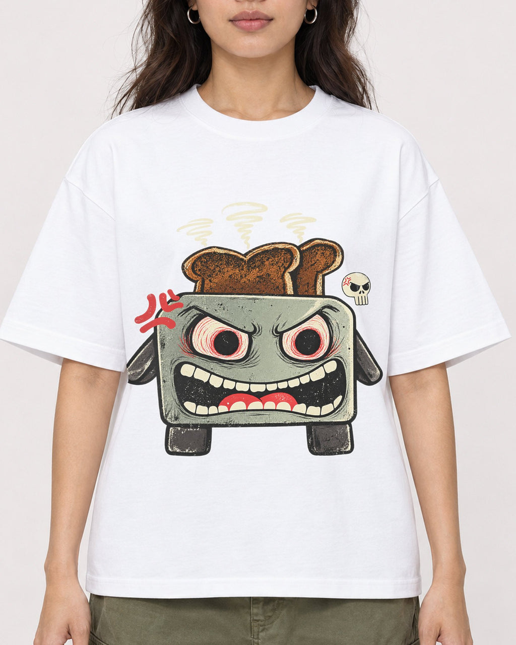 Mockup Boxy Heavyweight Tee White female close-up 02