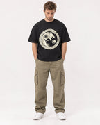 Mockup Boxy Heavyweight Tee Black male full-body 08