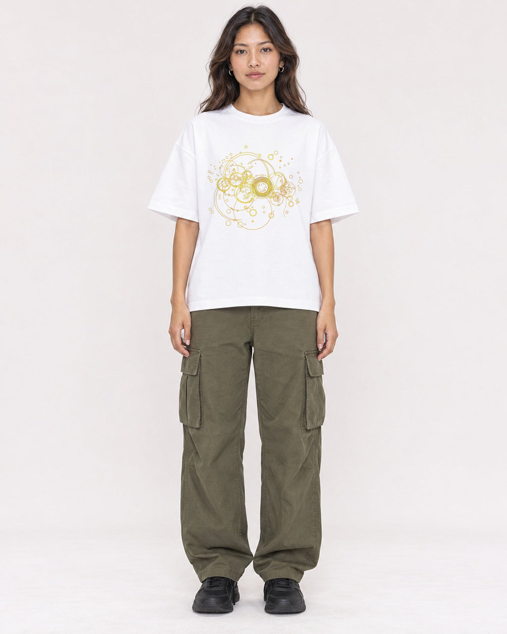 Mockup Boxy Heavyweight Tee White female full-body 02
