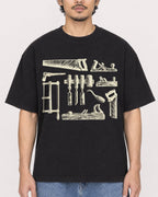 Mockup Boxy Heavyweight Tee Black male close-up 02