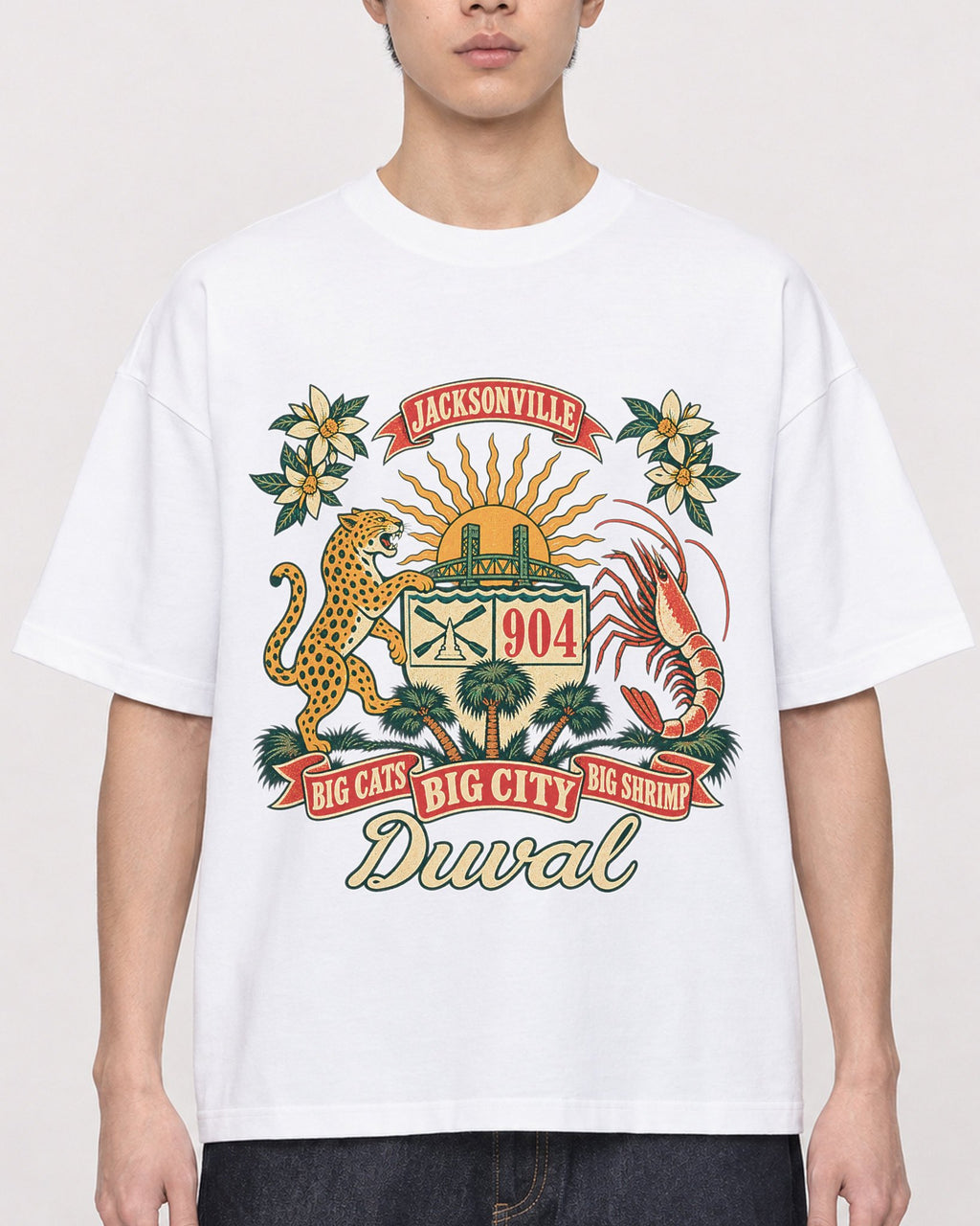 Mockup Boxy Heavyweight Tee White male close-up 01