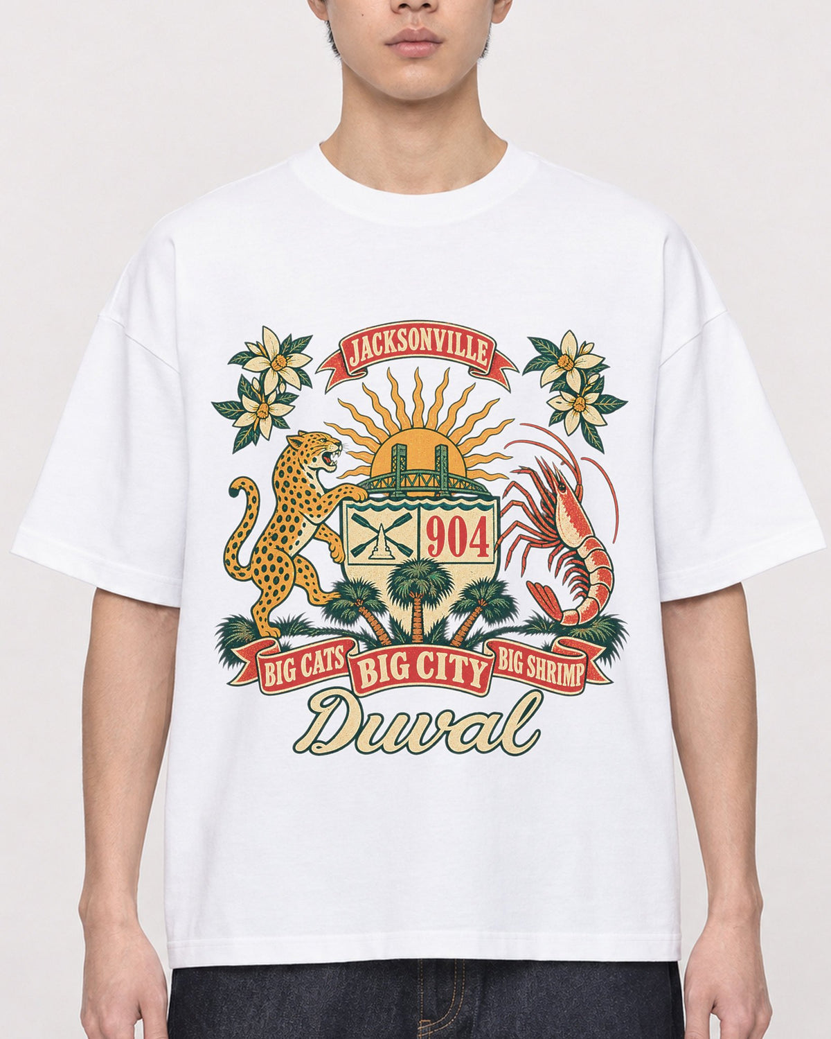 Mockup Boxy Heavyweight Tee White male close-up 01