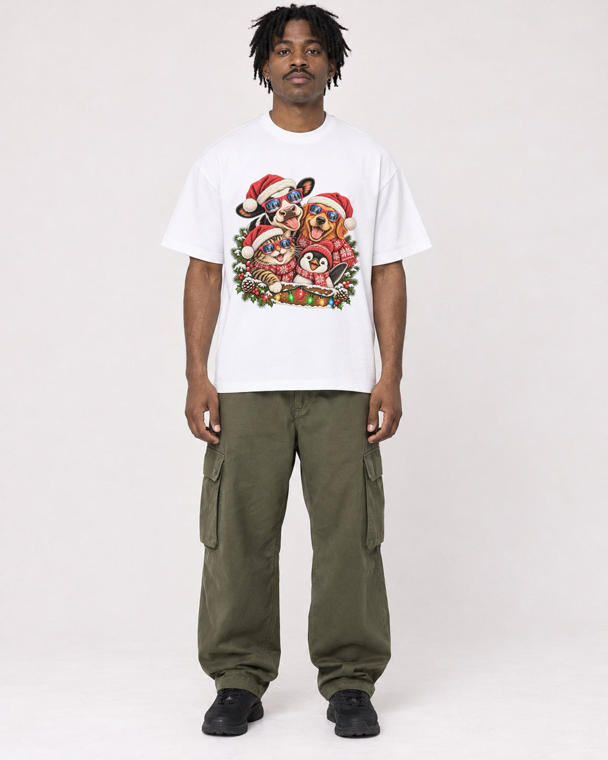 Mockup Boxy Heavyweight Tee White male full-body 04