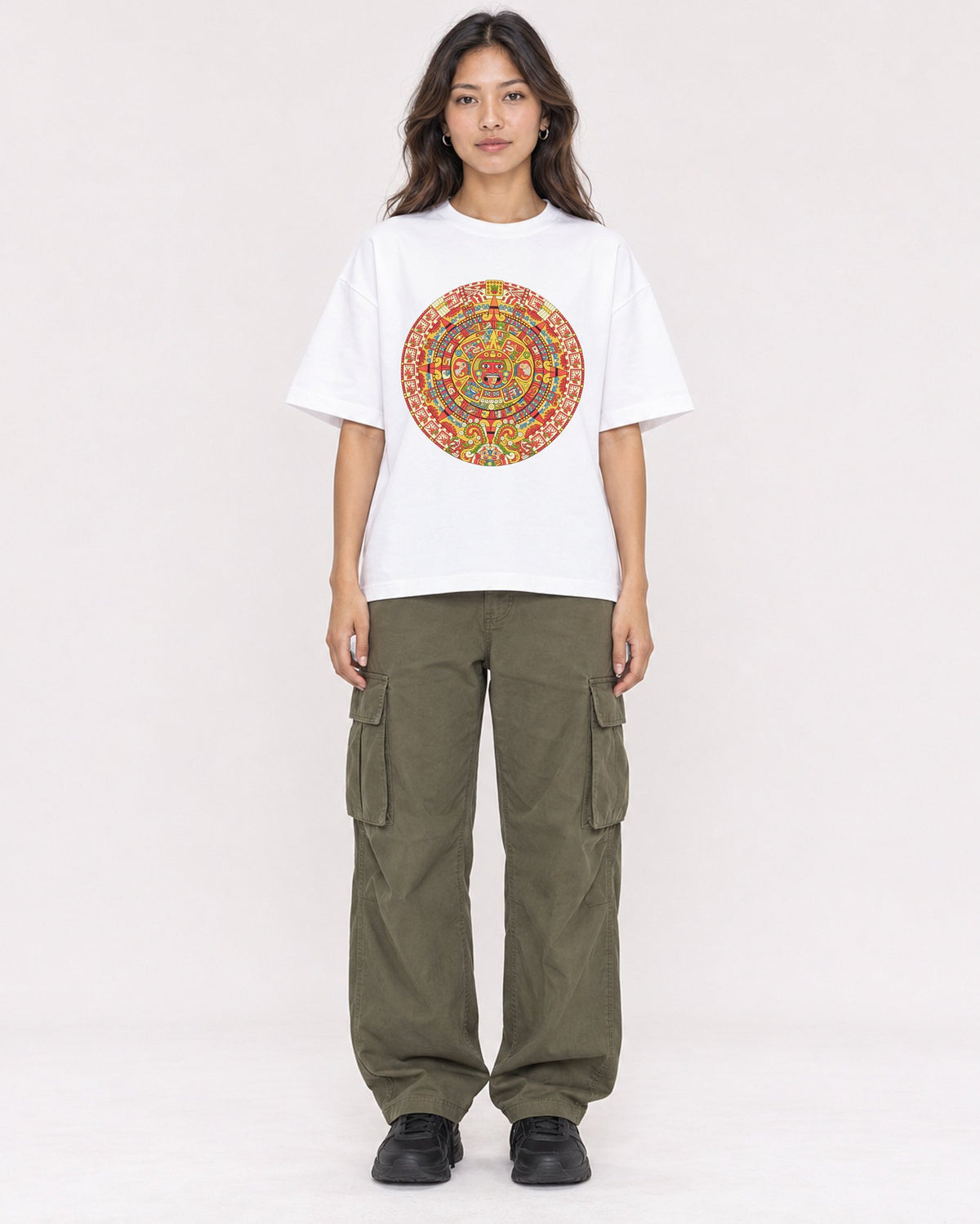 Mockup Boxy Heavyweight Tee White female full-body 02