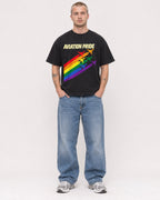 Mockup Boxy Heavyweight Tee Black male full-body 18