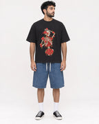 Mockup Boxy Heavyweight Tee Black male full-body 07