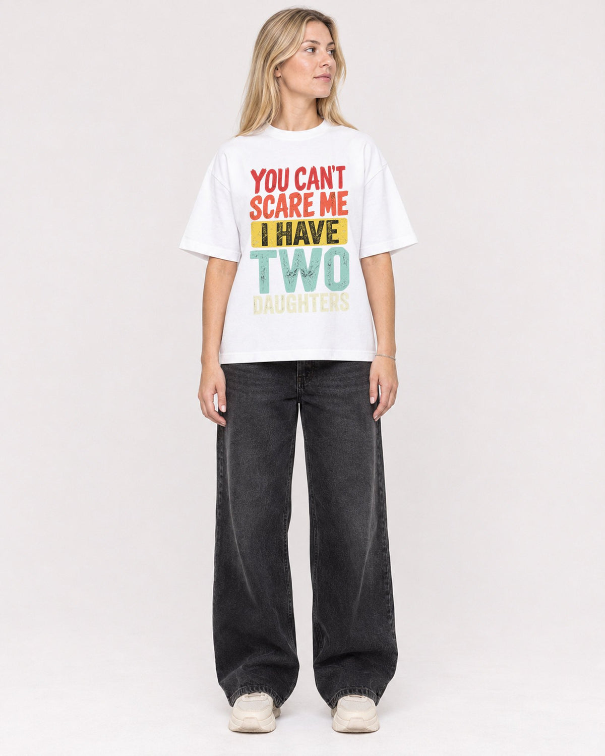 Mockup Boxy Heavyweight Tee White female full-body 08