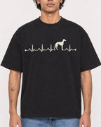 Mockup Boxy Heavyweight Tee Black male close-up 30