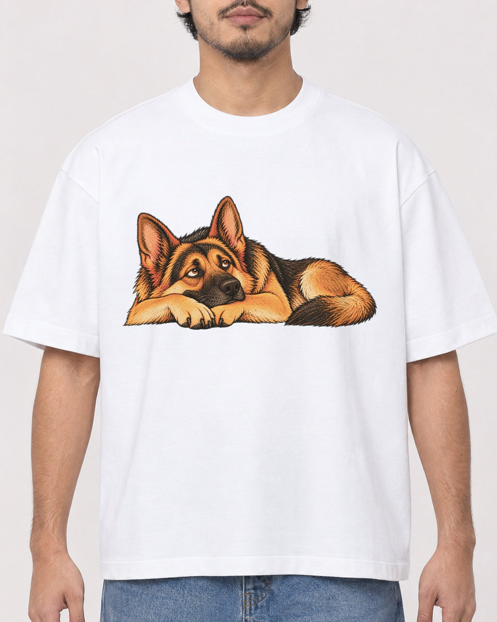 Mockup Boxy Heavyweight Tee White male close-up 02