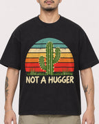 Mockup Boxy Heavyweight Tee Black male close-up 12