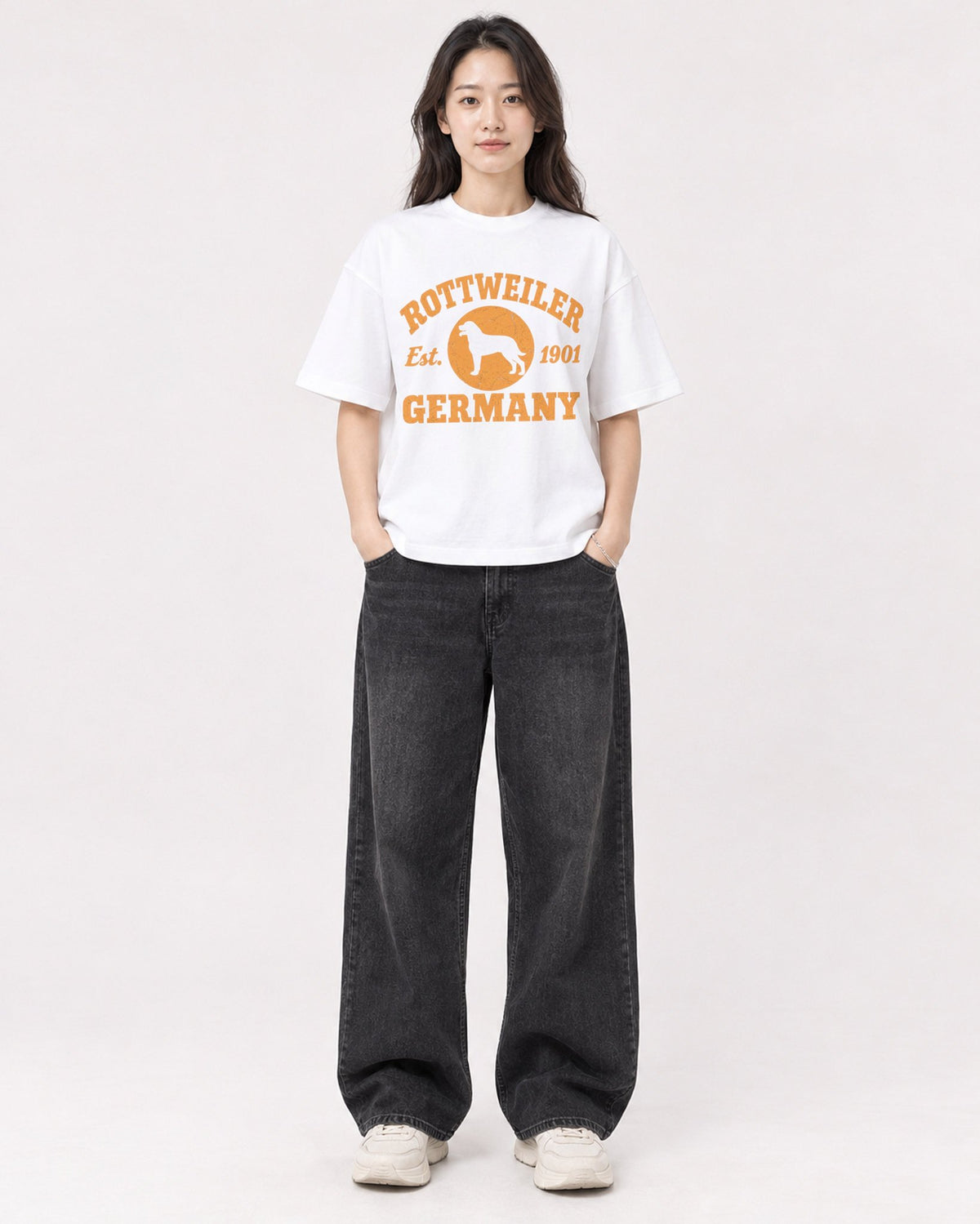 Mockup Boxy Heavyweight Tee White female full-body 03