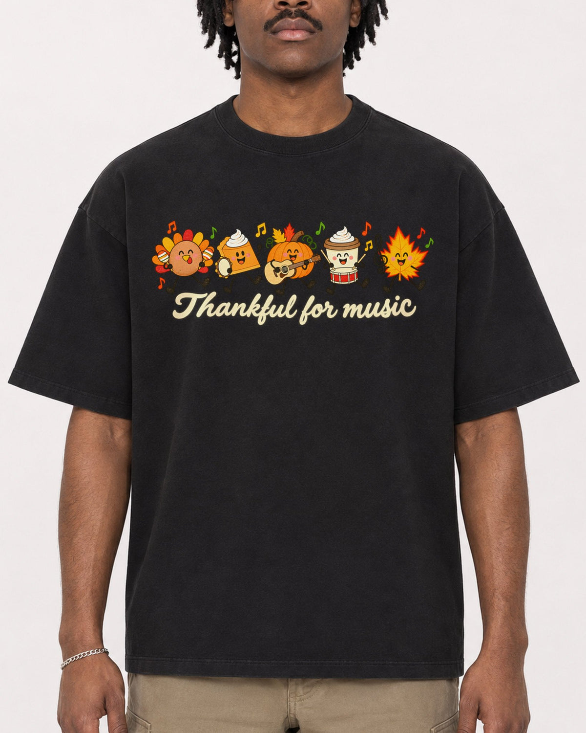 Mockup Boxy Heavyweight Tee Black male close-up 04