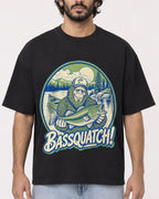 Mockup Boxy Heavyweight Tee Black male close-up 17