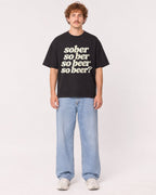 Mockup Boxy Heavyweight Tee Black male full-body 09