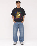 Mockup Boxy Heavyweight Tee Black male full-body 06