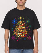 Mockup Boxy Heavyweight Tee Black male close-up 06