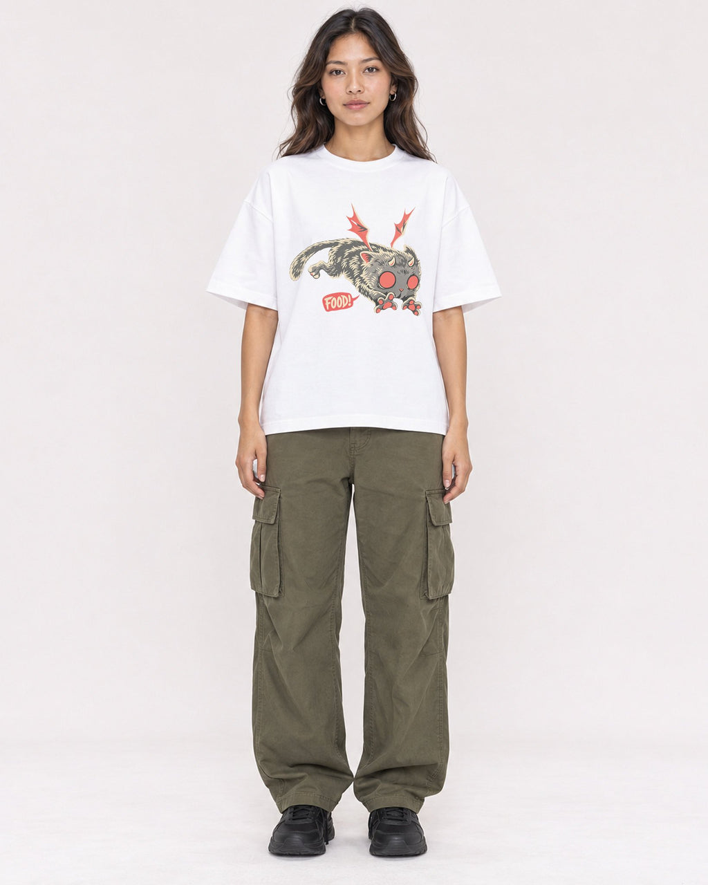 Mockup Boxy Heavyweight Tee White female full-body 02