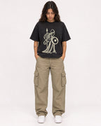 Mockup Boxy Heavyweight Tee Black female full-body 06